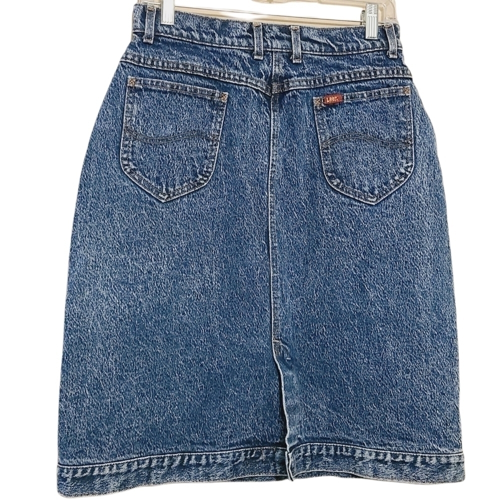Lee Riders | Women's Vintage Acid Washed Denim Pencil Skirt (Size 12 Petite) - Picture 12 of 12